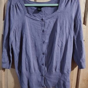 Lane Bryant Lavender Button-Up Cardigan